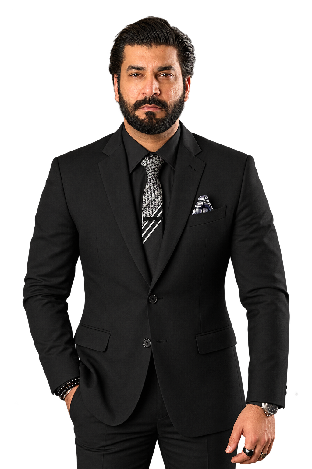 Ali Sheikhani in a black suit